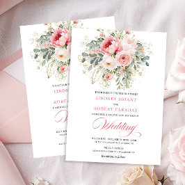 Rustic Chic Blush Roses Wedding Invitation Inbjudningar