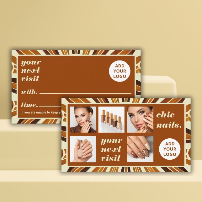 Rustic Chic Business Logotyp Nail Salon Photo Coll Tidsbeställning Kort (Skapare uppladdad)