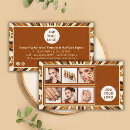 Rustic Chic Business Logotyp Nail Salon Photo Coll Visitkort