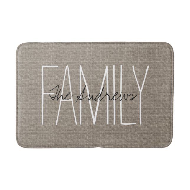 Rustic Chic Family Monogram Badrumsmatta (Framsidan)