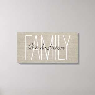 Rustic Chic Family Monogram Canvastryck