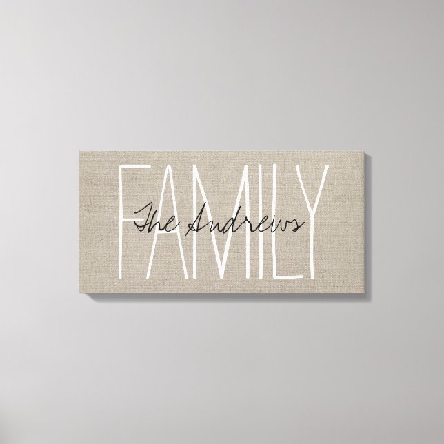 Rustic Chic Family Monogram Canvastryck (Framsida)