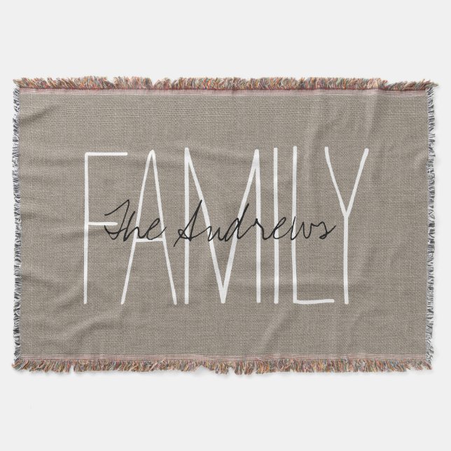 Rustic Chic Family Monogram Filt (Framsidan)