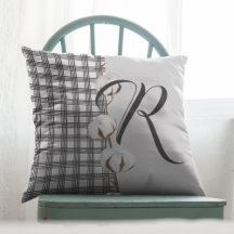 Rustic Chic Farmhouse Stil monogrammad kudde