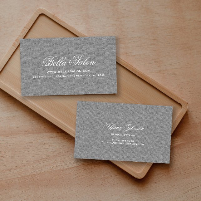 Rustic Chic Faux Burlap Visitkort (Skapare uppladdad)