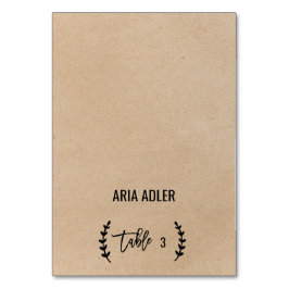 Rustic Chic Faux Kraft Bröllop escort Bordsnummer