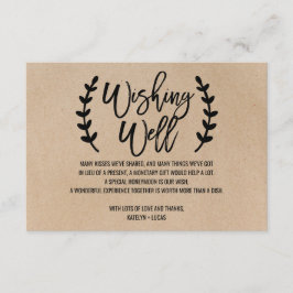 Rustic Chic Faux Kraft Bröllop Wishing well Tilläggskort