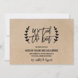 Rustic Chic Faux Kraft Elopement Announcement Meddelande