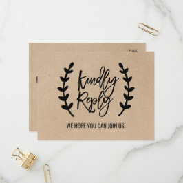 Rustic Chic Faux Kraft Menu Choice OSA Postcard Inbjudan Vykort