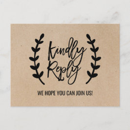 Rustic Chic Faux Kraft Menu Choice OSA Postcard Inbjudan Vykort