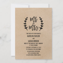 Rustic Chic Faux Kraft Mr & Mrs Bröllop