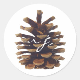 Rustic Chic Gräs Cone Bröllop Sticker Runt Klistermärke