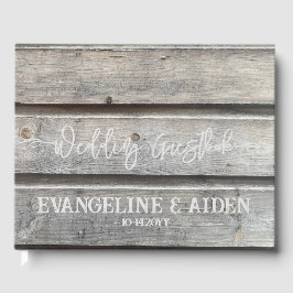 Rustic Chic Grått Barnwood Bröllop Gästböcker