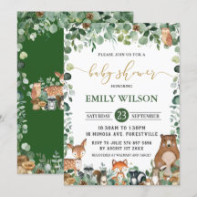 Rustic Chic Greenery Woodland Animals Baby Shower