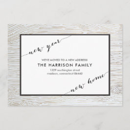 Rustic Chic Guld Wood Flytta Announcement Meddelande