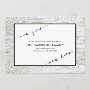 Rustic Chic Guld Wood Flytta Announcement Meddelande