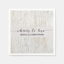 Rustic Chic Guld Wood Grain Party Napkins Pappersservett