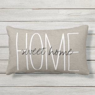 Rustic Chic Home Sweet Home Utomhuskudde
