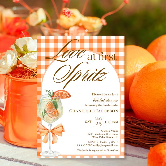 Rustic Chic Kärlek vid första Spritz-Möhippan Inbjudningar (Skapare uppladdad)