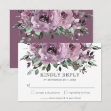 Rustic Chic Mauve Lila Blommigt Greenery Bröllop