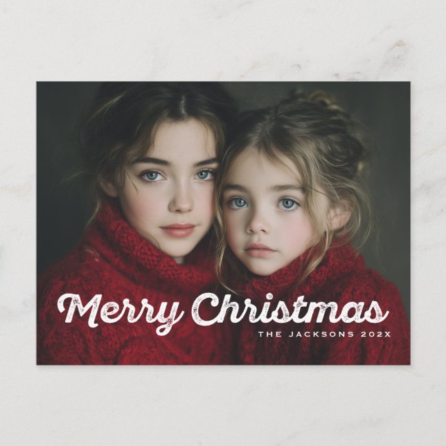 Rustic Chic Merry Christmas Design Helg Vykort (Framsida)