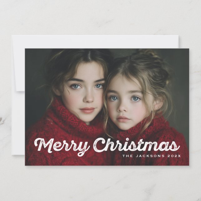 Rustic Chic Merry Christmas Design Julkort (Framsida)