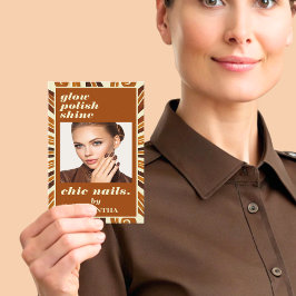 Rustic Chic Nagel Beauty Salon Business Photo Visitkort