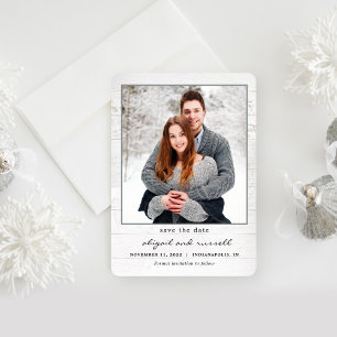 Rustic Chic Photo Bröllop spara datum Card Julkort