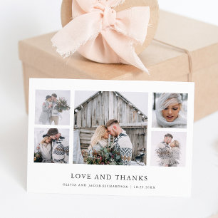 Rustic Chic Photo Grid Bröllop Tack Kort