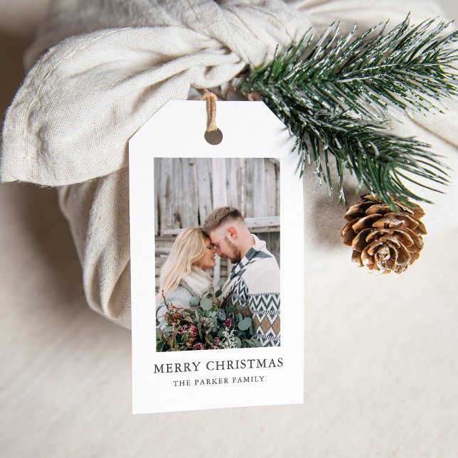 Rustic Chic | Photo jul-Helgdag Presentetikett (A simple and stylish photo gift tag for the holidays)