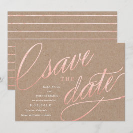 Rustic Chic Rose Gold Spara Datum | Rose Gold Inbjudningar