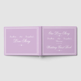 Rustic, Chic Script, Namn Keepsaké Mauve Bröllop Gästböcker