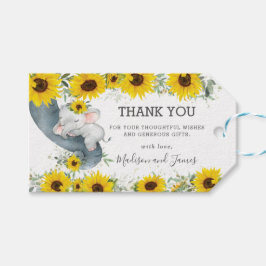 Rustic Chic Solros Elephant Baby Shower Favor Presentetikett
