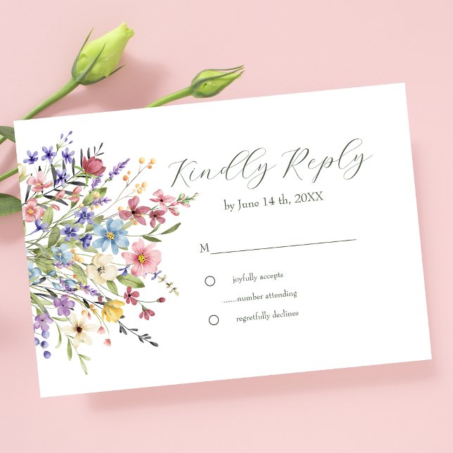 Rustic Chic Wildblommor Garden Wedding OSA Kort (Skapare uppladdad)