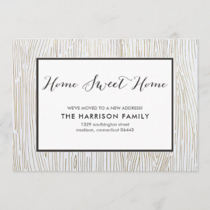 Rustic Chic Wood Sweet Home Flytta Announcement Meddelande
