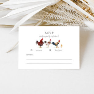 Rustic Chicken Bröllop OSA Card Kort