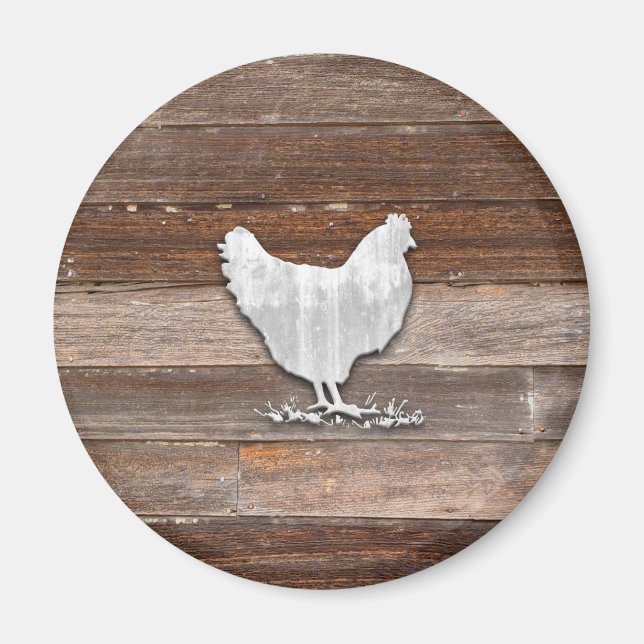 Rustic Chicken (bruna trädgårdar) Magnet (Framsidan)