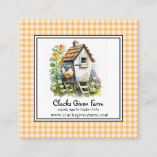 Rustic Chicken Coop Farm Fresh Eggs Fyrkantigt Visitkort