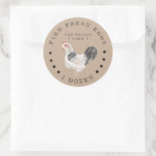 Rustic Chicken Craft Egg Carton Sticker Runt Klistermärke