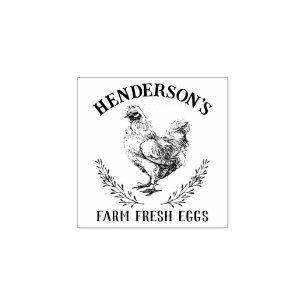 Rustic Chicken Egg Frimärke Stämpel