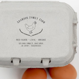 Rustic Chicken Farm Hen Egg Carton Självfärgande Stämpel