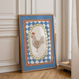 Rustic Chicken Illustration  Poster