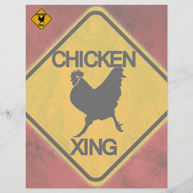 Rustic Chicken-korsningsskylt (Framsida)