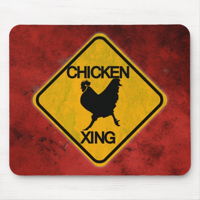Rustic Chicken-korsningsskylt Musmatta (Framsidan)
