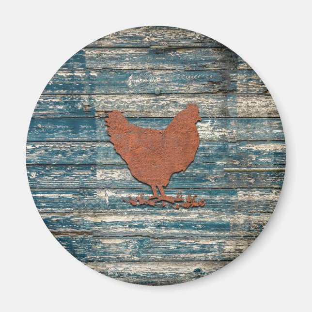 Rustic Chicken (Rusty) Magnet (Framsidan)