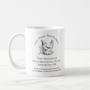 Rustic Chicken Script Family Farm Business Kaffemugg