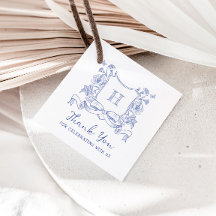 Rustic Chinoiserie Bow Blommigt Vapensköld Baby Sh