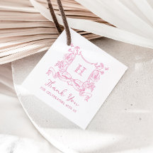 Rustic Chinoiserie Bow Blommigt Vapensköld Baby Sh