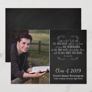 Rustic Christian Bible Verse Studenten Photo Inbjudningar