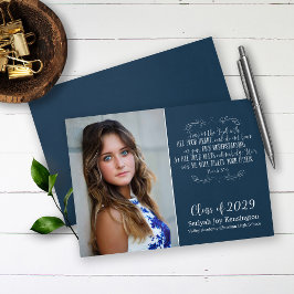 Rustic Christian Bible Verse Studenten Photo Inbjudningar